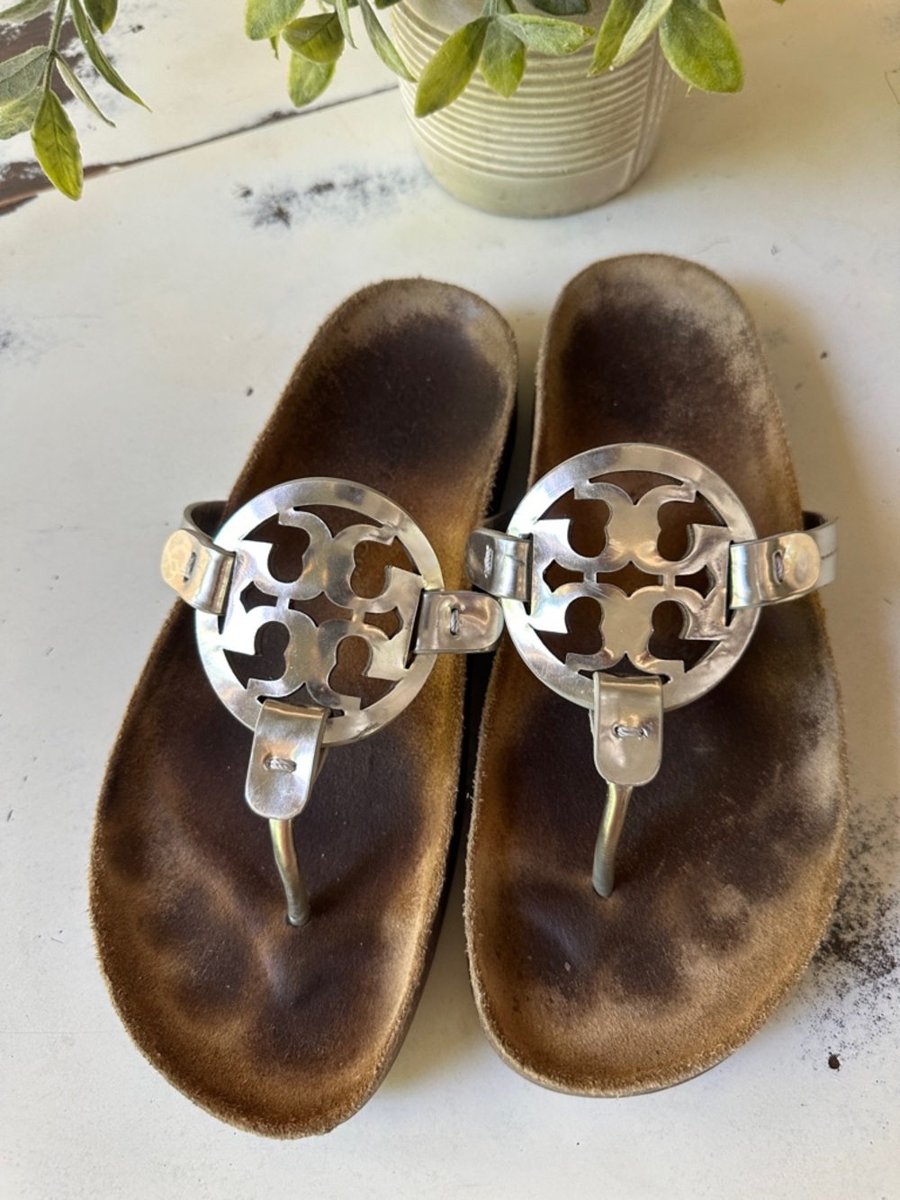 Tory Burch Miller Cloud Sandals Silver 8